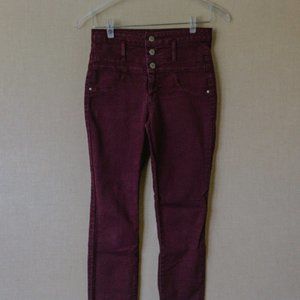 Refuge Burgundy High Waisted Super Skinny Jeans/Pants